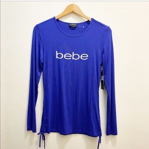 Bebe  || Ruched Crew Logo Tee